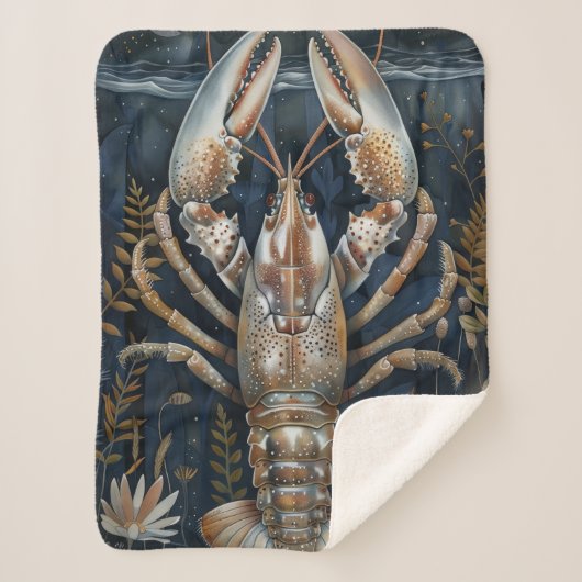 Nautical Dream Lobster Sherpa Deken (Voorkant)