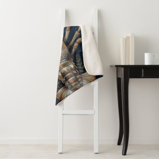 Nautical Dream Lobster Sherpa Deken (In situ)