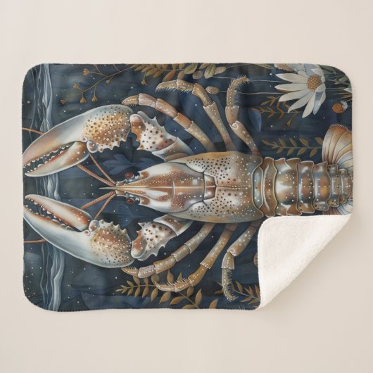 Nautical Dream Lobster Sherpa Deken (Voorkant (horizontaal))