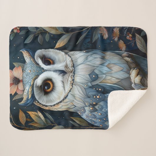 Nautical Dream Owl Sherpa Deken (Voorkant (horizontaal))