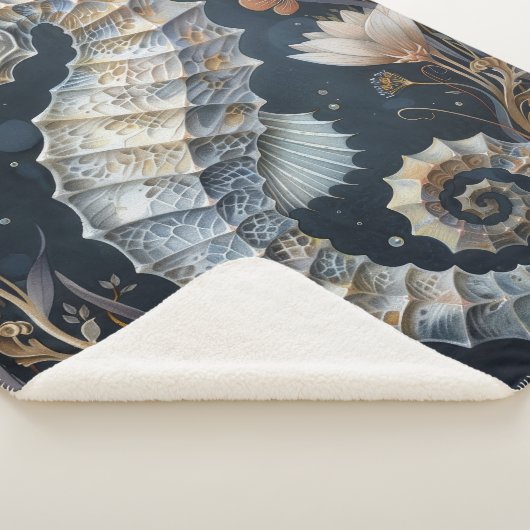 Nautical Dream Seahorse Sherpa Deken (3/4)