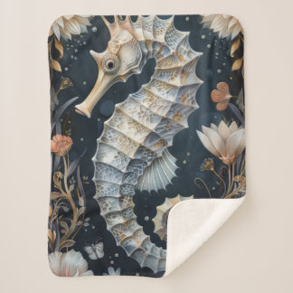 Nautical Dream Seahorse Sherpa Deken