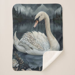 Nautical Dream Swan Sherpa Deken