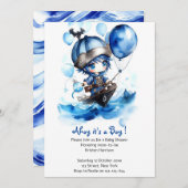 Nautical Dreams onthuld: Boy Baby shower Kaart (Voorkant / Achterkant)