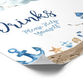 Nautical Drink Baby shower Sign Poster (Hoek)
