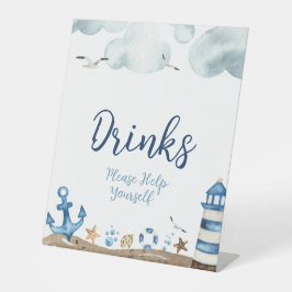Nautical Drink Baby shower Sign Reclamebord Met Voetstuk