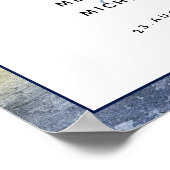 Nautical Dusty Blue & Gold Unplugging #Wedding Sig Poster (Hoek)