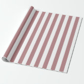 Nautical Dusty Pink & White Striped Cadeaupapier (Uitgerold)