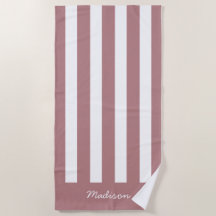 Nautical Dusty Pink & White Striped Custom Name