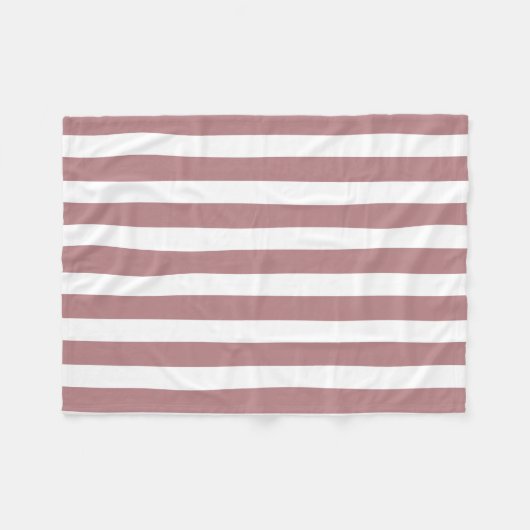 Nautical Dusty Pink & White Striped Fleece Deken (Voorkant (Horizontaal))