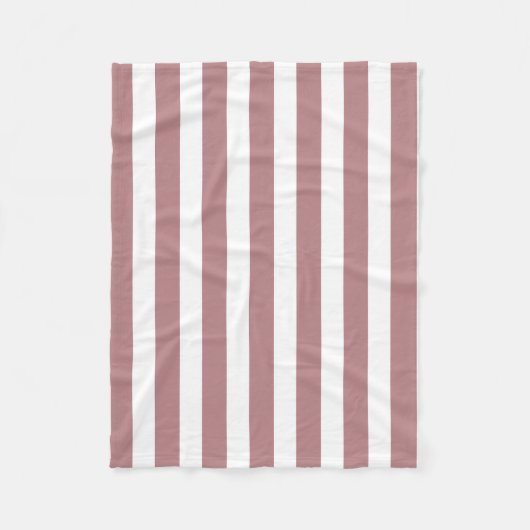Nautical Dusty Pink & White Striped Fleece Deken (Voorkant)