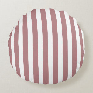 Nautical Dusty Pink & White Striped Rond Kussen