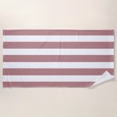 Nautical Dusty Pink & White Striped Strandlaken (Voorkant)