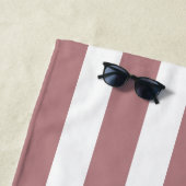 Nautical Dusty Pink & White Striped Strandlaken (In situ)