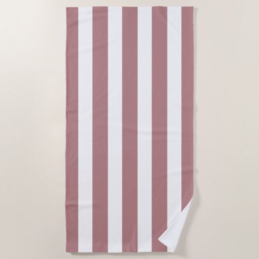 Nautical Dusty Pink & White Striped Strandlaken (Voorkant)