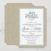 Nautical Eat Drink Getrouwd Repetitie Diner Kaart (Voorkant / Achterkant)