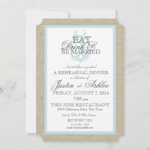 Nautical Eat Drink Getrouwd Repetitie Diner Kaart