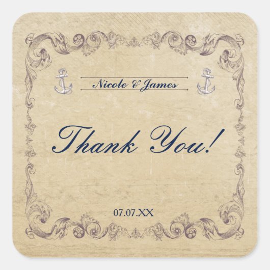  Nautical Elegant Beach Wedding Stickers (Voorkant)