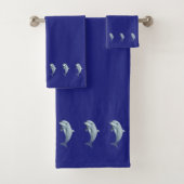 Nautical, Elegant, Dolphins on Navy Blue Bad Handdoek (Insitu)