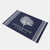 Nautical Elegant White Zee Coral | Gepersonaliseer Deurmat (Schuin)