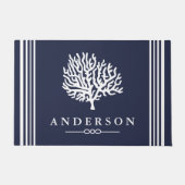 Nautical Elegant White Zee Coral | Gepersonaliseer Deurmat (Voorkant)