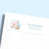 Nautical Elephant Beer Boat Baby shower Adres Etiket