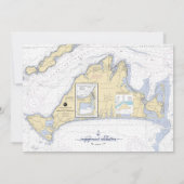 Nautical Engagement Party Martha's wijnwerf Kaart (Achterkant)