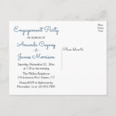 Nautical Engagement Party Navy Blue Anchor Wedding Uitnodiging Briefkaart (Achterkant)