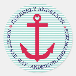 Nautical Envelope Seals - Ankers wegen! Ronde Sticker