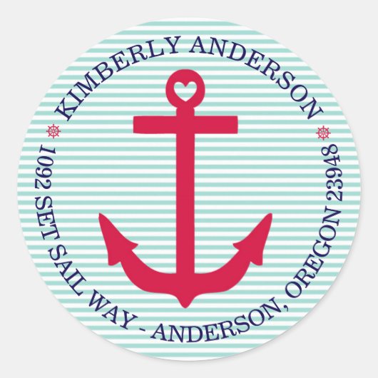 Nautical Envelope Seals - Ankers wegen! Ronde Sticker (Voorkant)