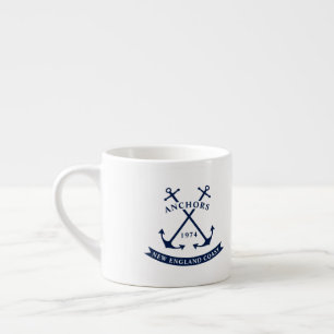 Nautical Espresso Mok met Anchors -