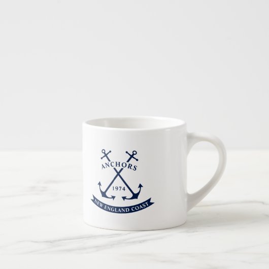 Nautical Espresso Mok met Anchors -  (Rechts)
