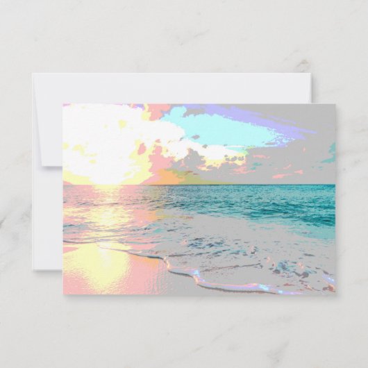 ** Nautical Exotic Ocean Beach Wedding RSVP (Achterkant)