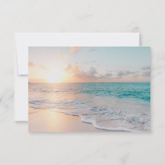 *~* Nautical Exotic Ocean Beach Wedding RSVP (Achterkant)