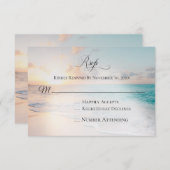 *~* Nautical Exotic Ocean Beach Wedding RSVP (Voorkant / Achterkant)
