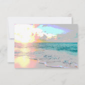 ** Nautical Exotic Ocean Beach Wedding RSVP Kaartje (Achterkant)