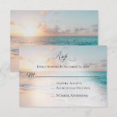 *~* Nautical Exotic Ocean Beach Wedding RSVP Kaartje (Voorkant / Achterkant)