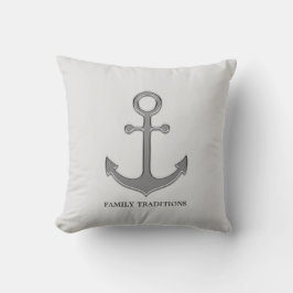 Nautical Family Anchor op Silver Grey Kussen