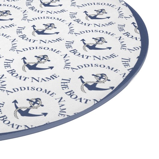 Nautical Family Boat Name Navy Anchor Snijplank (Hoek)