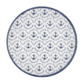 Nautical Family Boat Name Navy Anchor Snijplank (Voorkant)