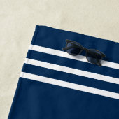 Nautical Family Cruise Schip Wiel Navy Blauw Strandlaken (In situ)