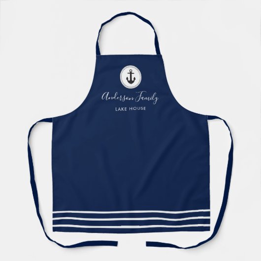 Nautical Family Lake House All-Over Print Apron Schort (Voorkant)