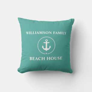 Nautical Family Name Beach House Kussen