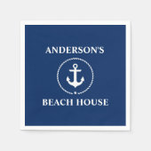 Nautical Family Name Beach House Navy Blue Servet (Voorkant)