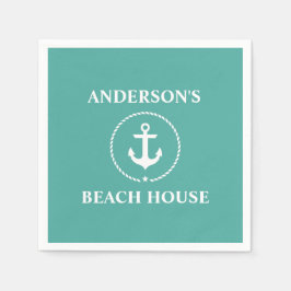 Nautical Family Name Beach House Servet