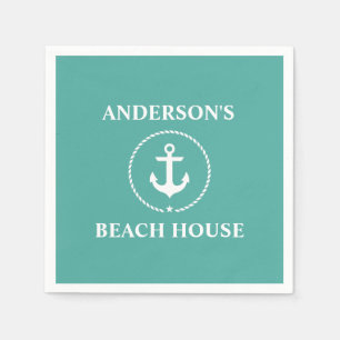 Nautical Family Name Beach House Servet