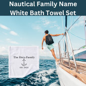 Nautical Family Name White Bad Handdoek
