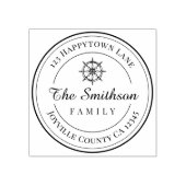 Nautical Family Retour Adres Wood Art Stamp Rubberstempel (Afrduk)