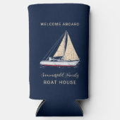 Nautical Family Reunion Boat House Sailing Custom Seltzer Blikjeskoeler (Voorkant)