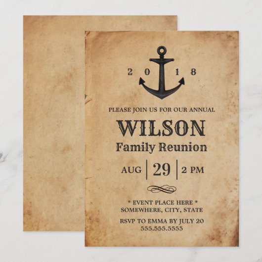  Nautical Family Reunion Kaart (Voorkant / Achterkant)